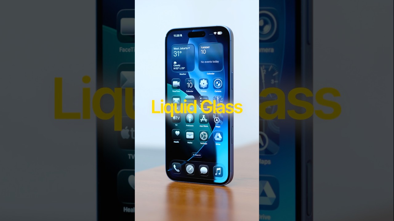 Ini dia tampilan Liquid Glass iPhone di iOS 26! #shorts #apple #ios26 #iphoneonly
