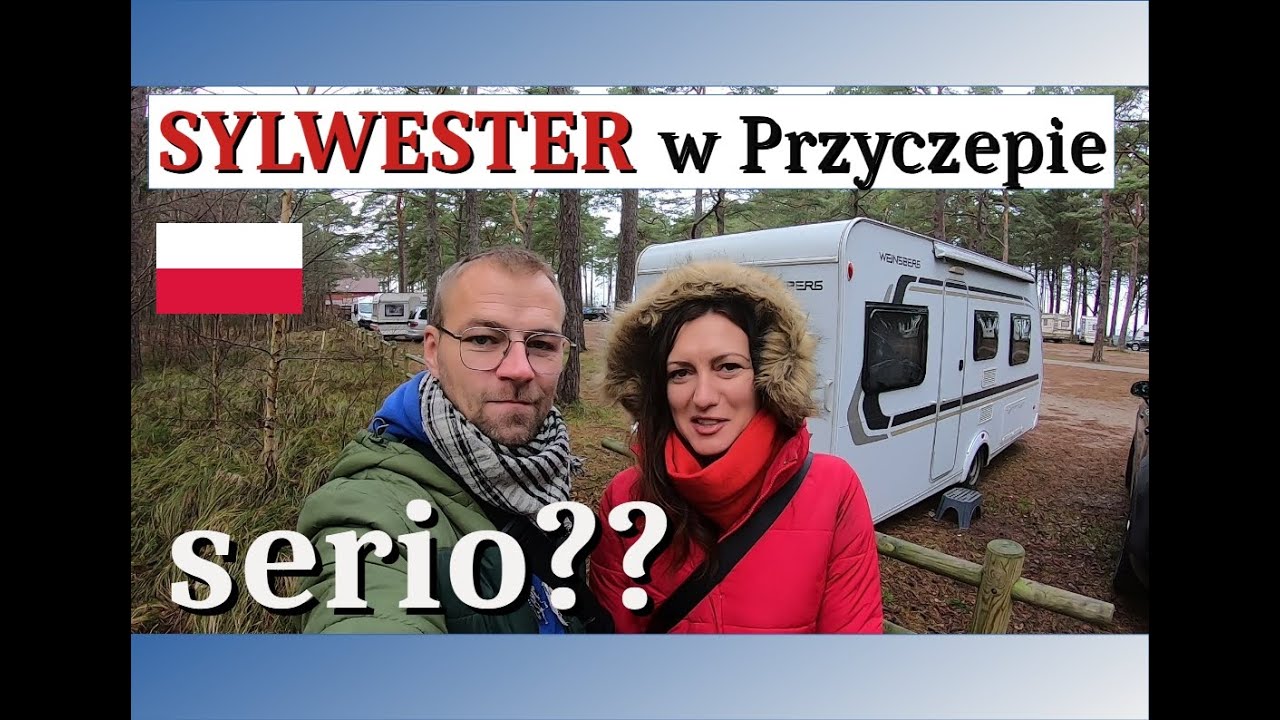 Parking Lasów Państwowych w Lubiatowie - jak tu jest? Sylwester w przyczepie. Plaża w Lubiatowie!!