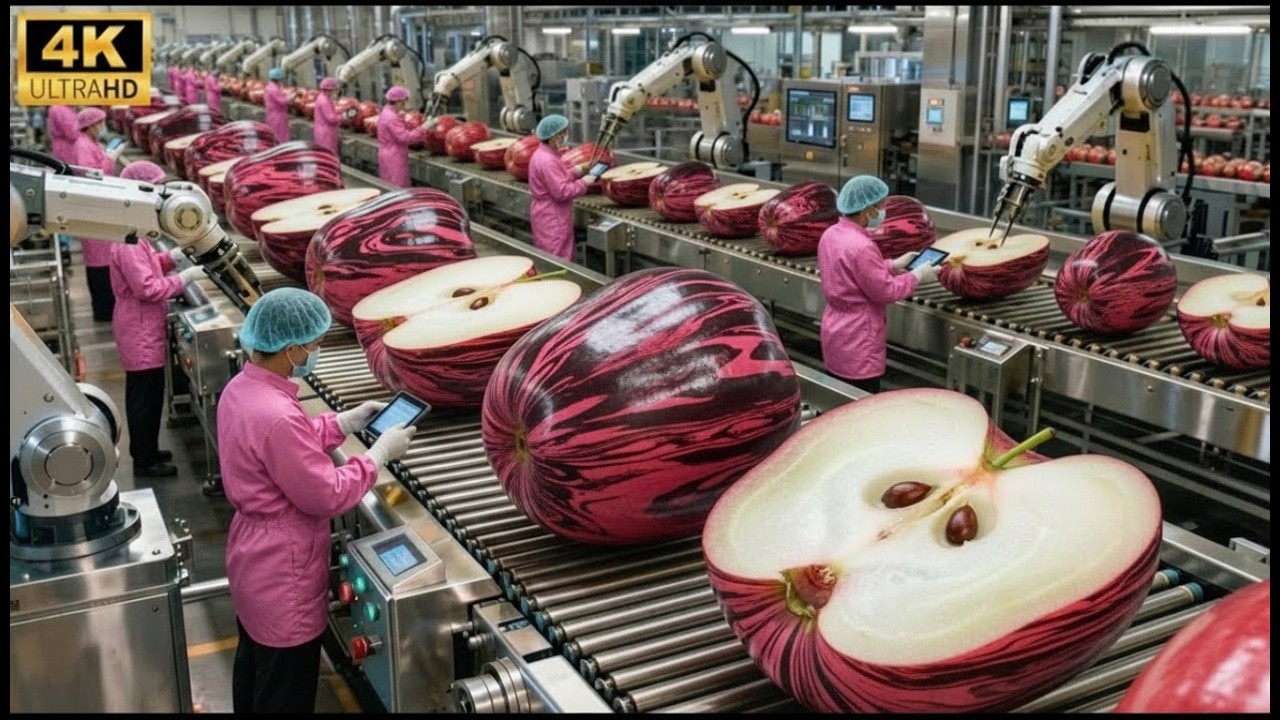 Inside a Modern Rose Apple Factory: How 1,000,000 Fruits Become Fragrant Juice 🍎💧 | Full Process