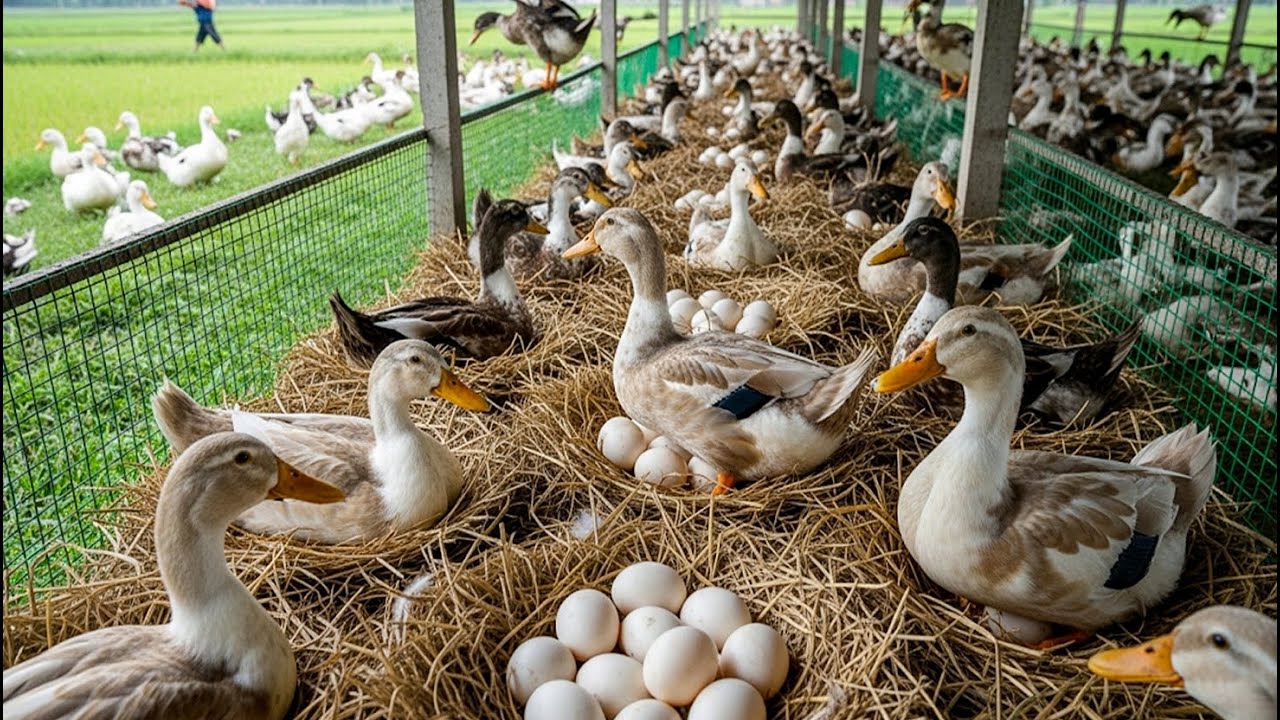 Duck farming methods - How to raise ducks for business - Organic egg farm & farm life