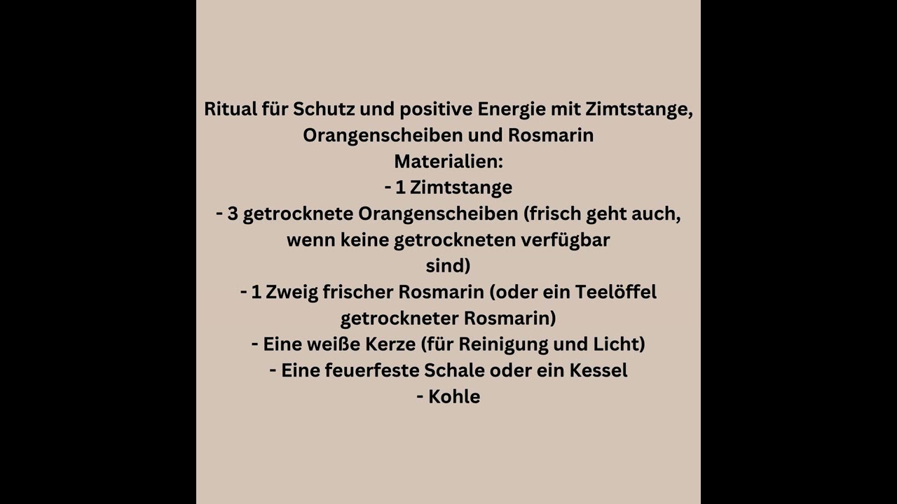 Ritual f&uuml;r Schutz und positive Energie mit Zimtstange,Orangenscheiben und Rosmarin