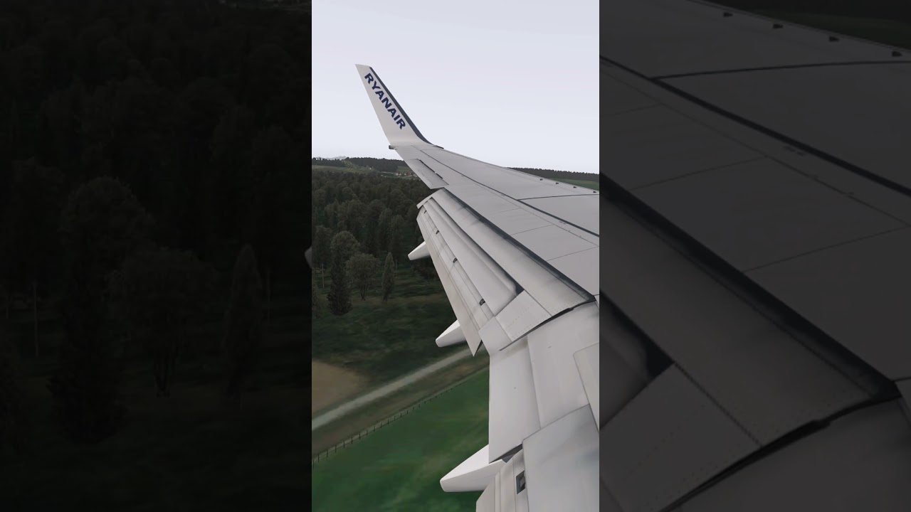 Ryanair B737 landing into Kosice | Wing View | X-Plane 11