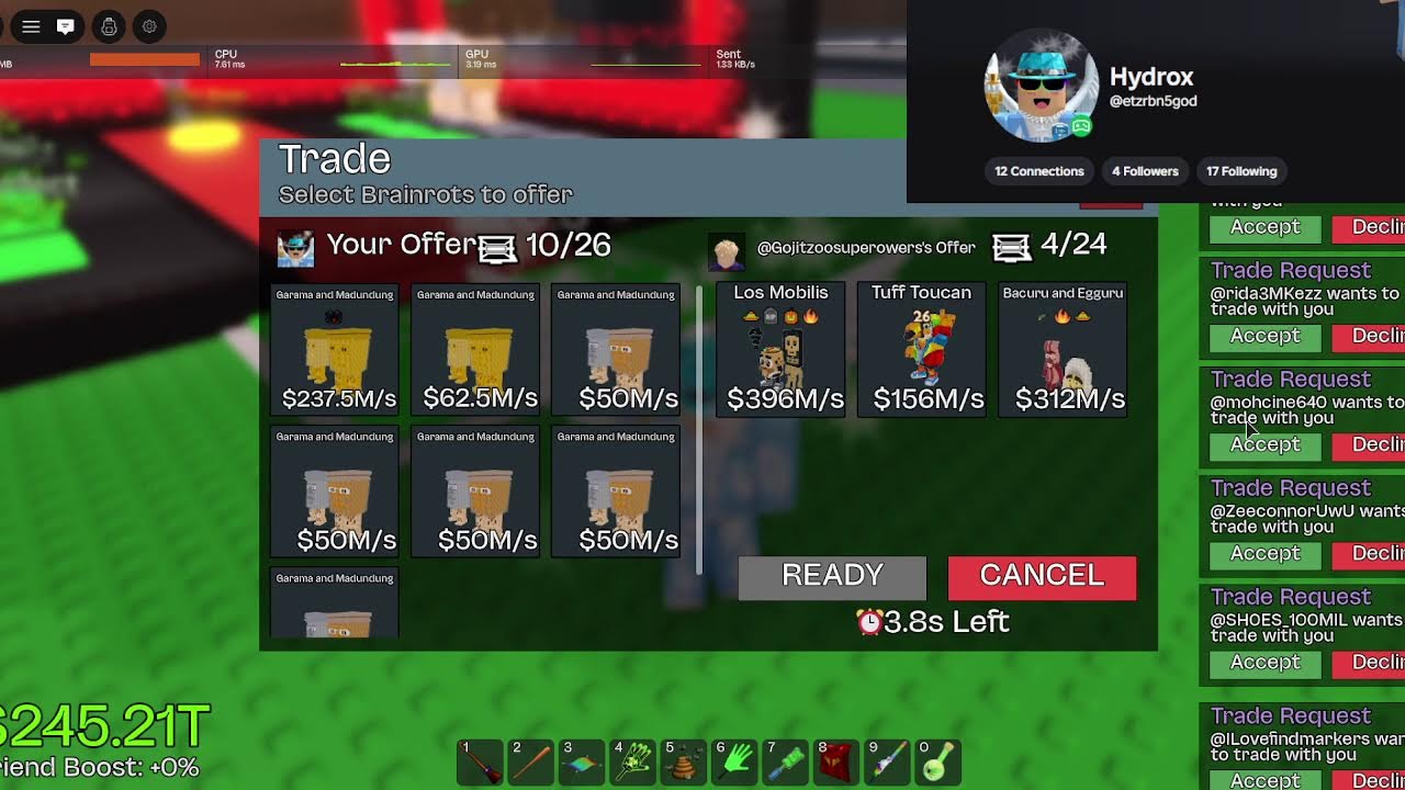 🔴LIVE! STEAL A BRAINROT TRADING ROBLOX