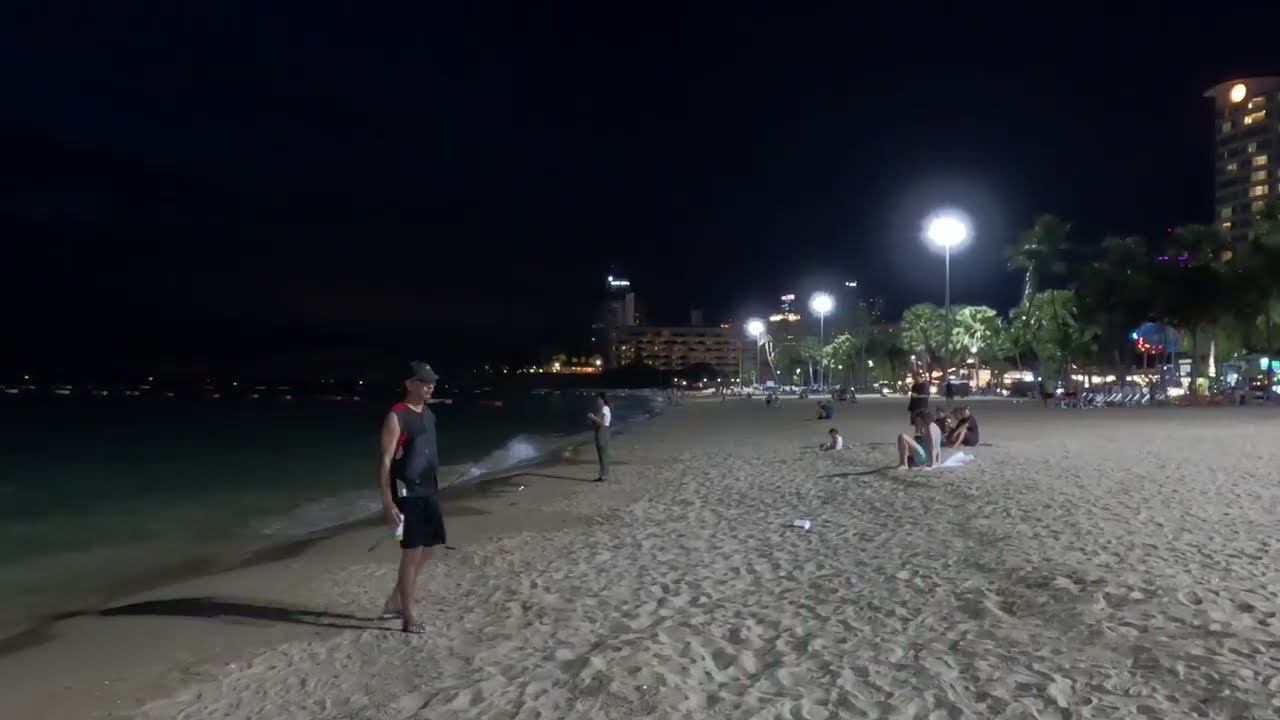 Pattaya Beach And Evenings People Enjoying The Beach.