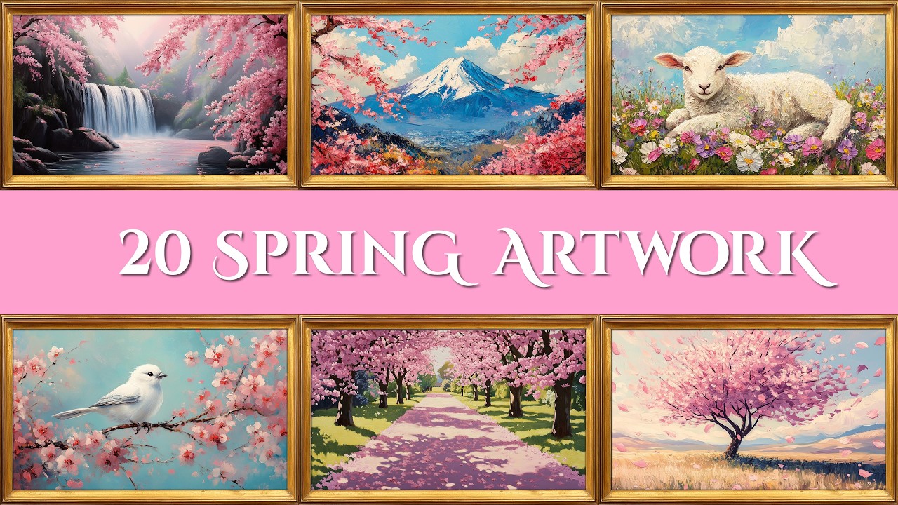 Spring Framed TV Art 🌸 Floral Screensavers for the TV | 4K Landscape Oil Paintings