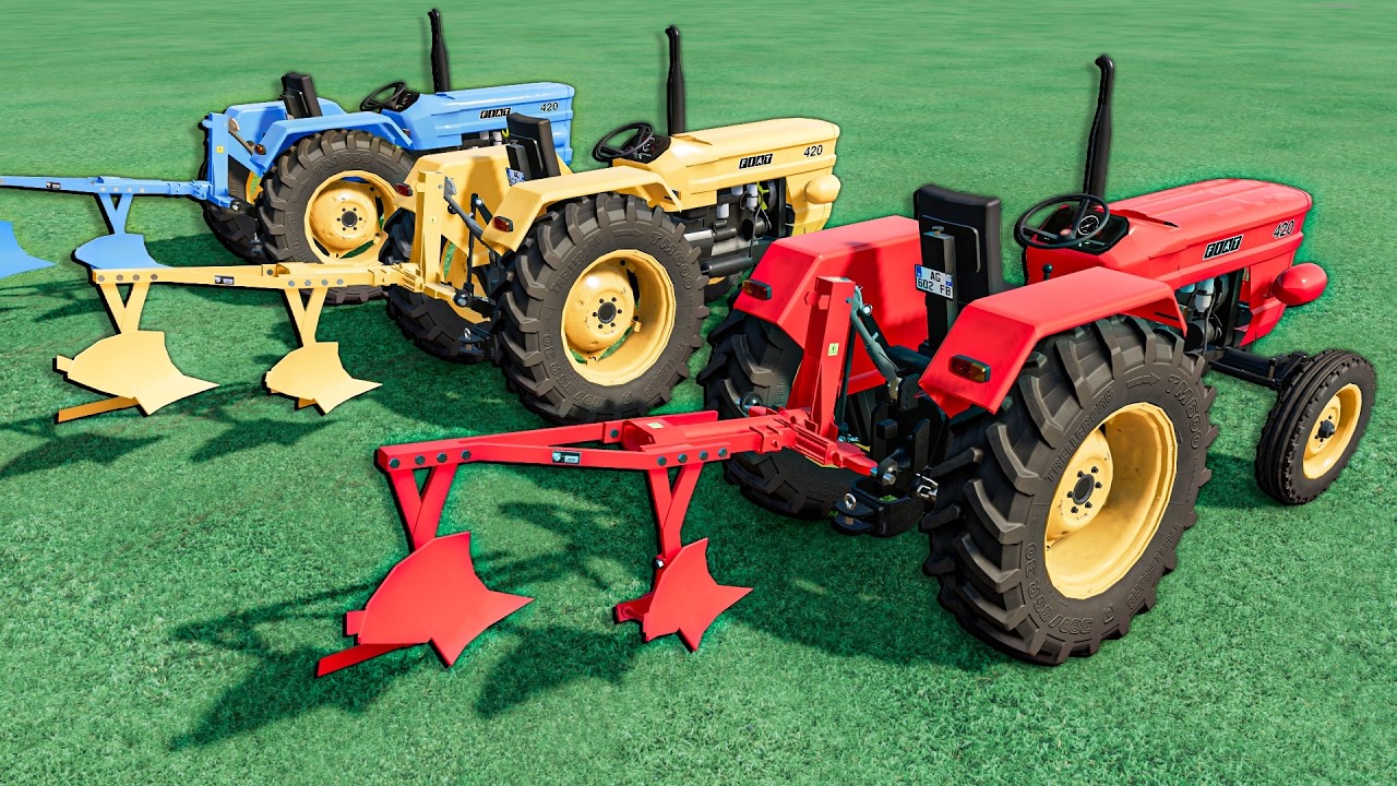 TRANSPORTING Mini Tractors  to PLOW JOBS Of Colors GIANT - Farming Simulator 22