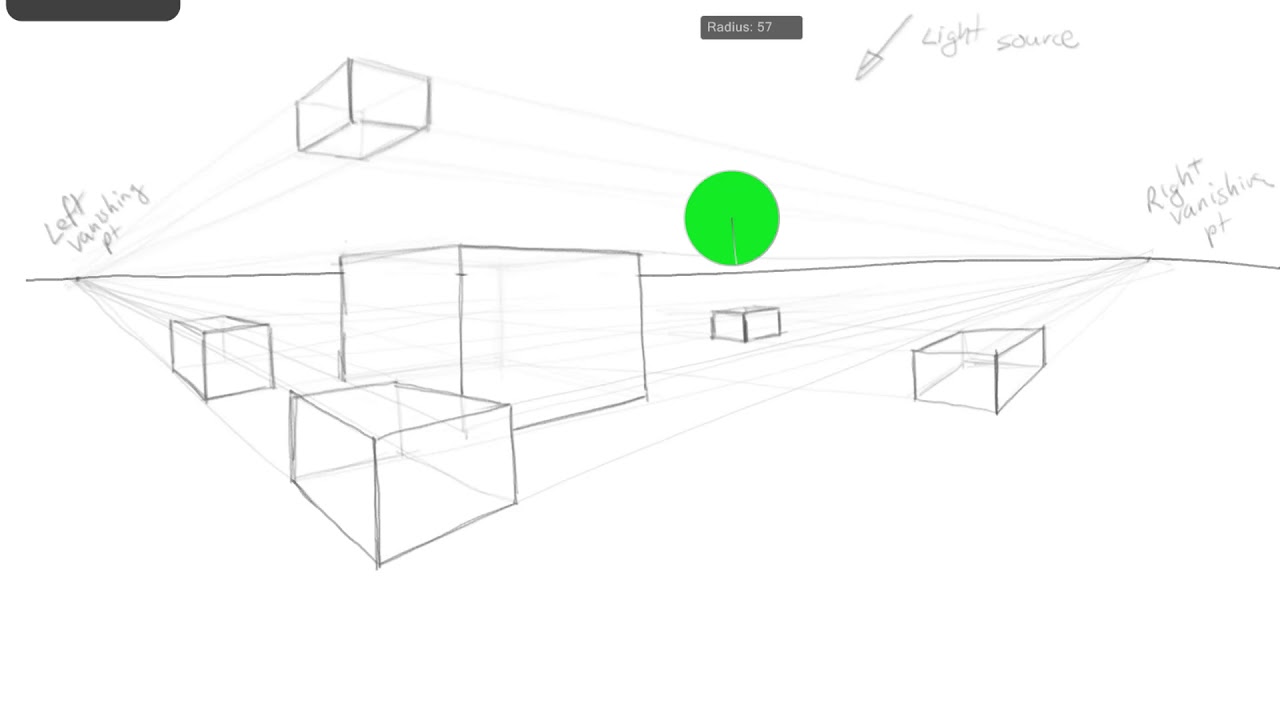 Intro to two point perspective drawing boxes