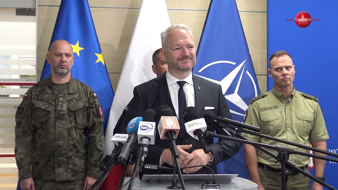 OLSZTYN24: Konferencja prasowa wojewody warmińsko-mazurskiego Radosława Króla ws. rosyjskich dronów