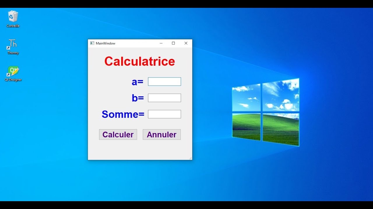 Réaliser une calculatrice avec Qt Designer - Interface Graphique - Activité pour Bac Scientifiques