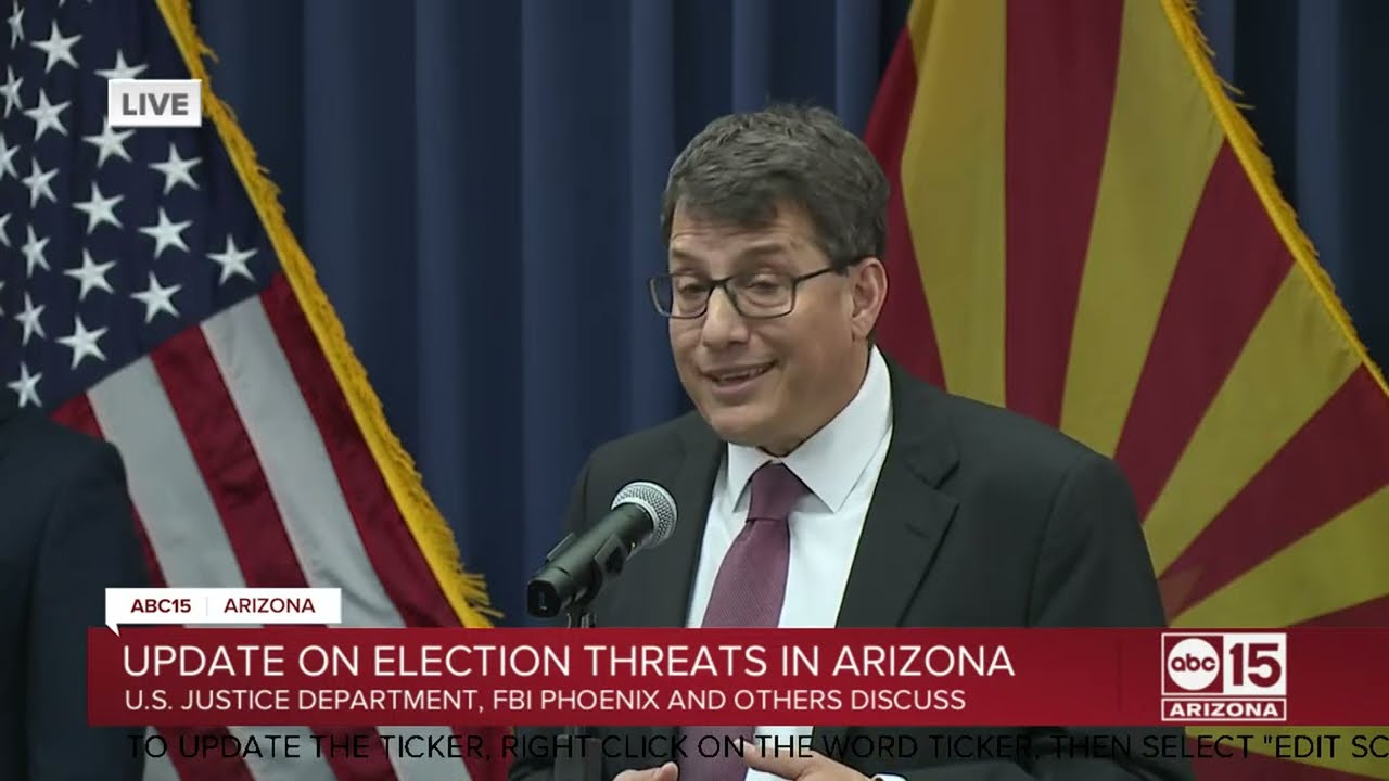 Justice Department, FBI Phoenix and others provide update on election threats in Arizona
