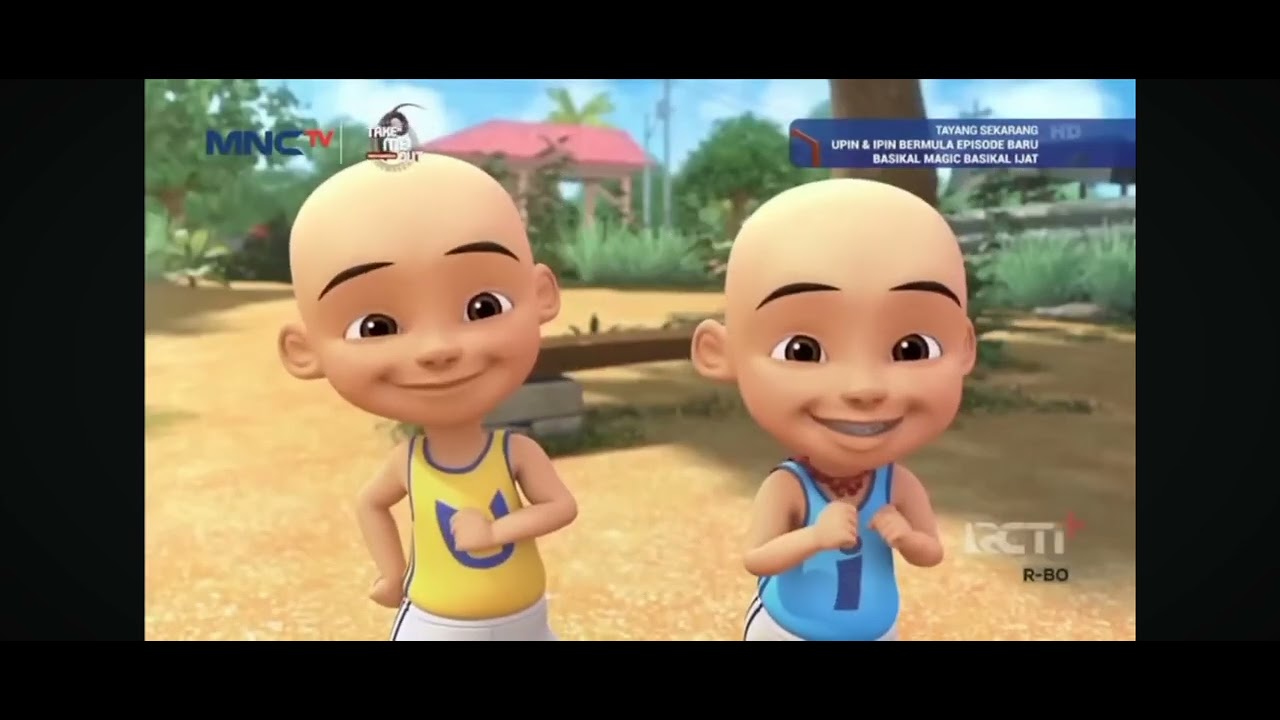 Upin & ipin ijat sudah tidak takut sepedah lagi