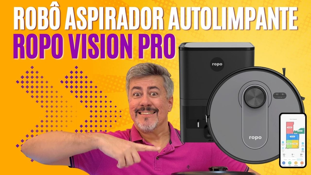 Robô aspirador ROPO VISION PRO, autolimpante com IA 3D SCAN