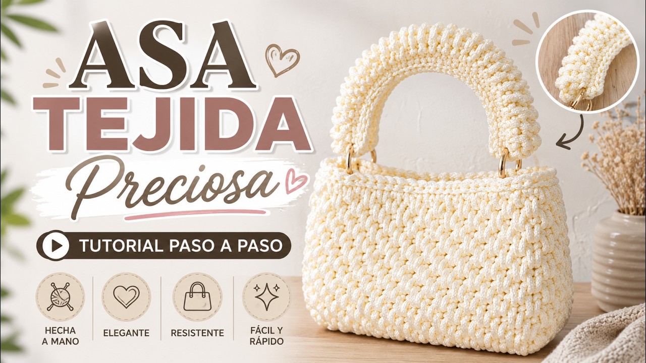 Asa Para Bolso Tejido | Facil y Elegante | How to crochet a handle for a bag
