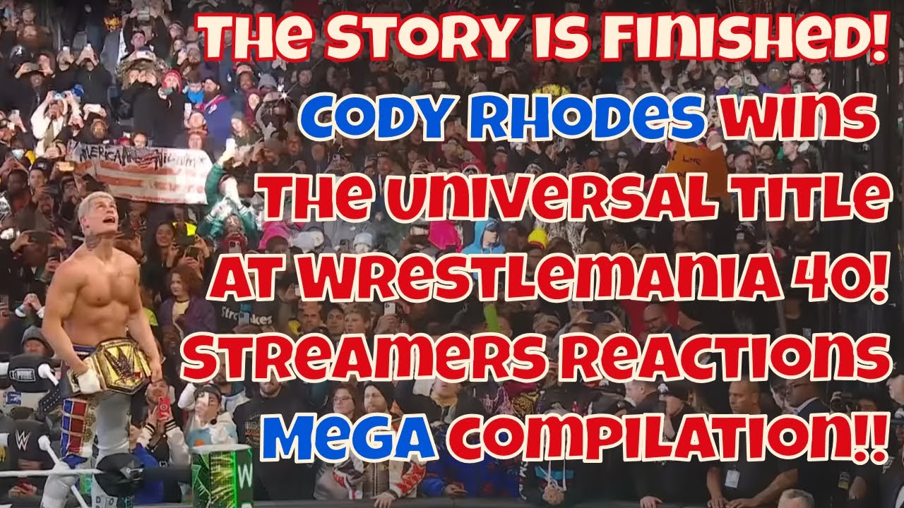 Коди Роудс выигрывает титул чемпиона Вселенной на Wrestlemania 40! — Реакция стримеров! #wwe #wre...