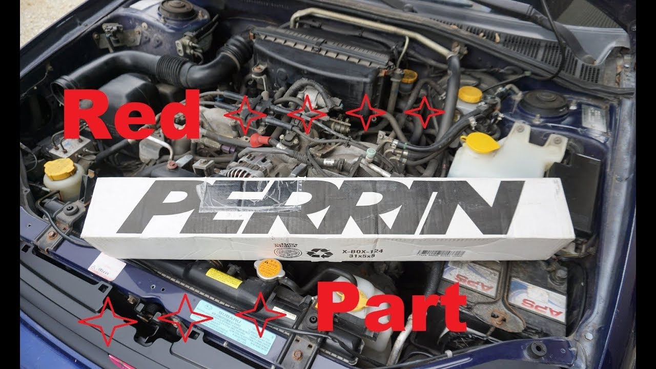 Project Subaru Impreza Wagon 2001  --  Perrin Radiator Shroud Red install