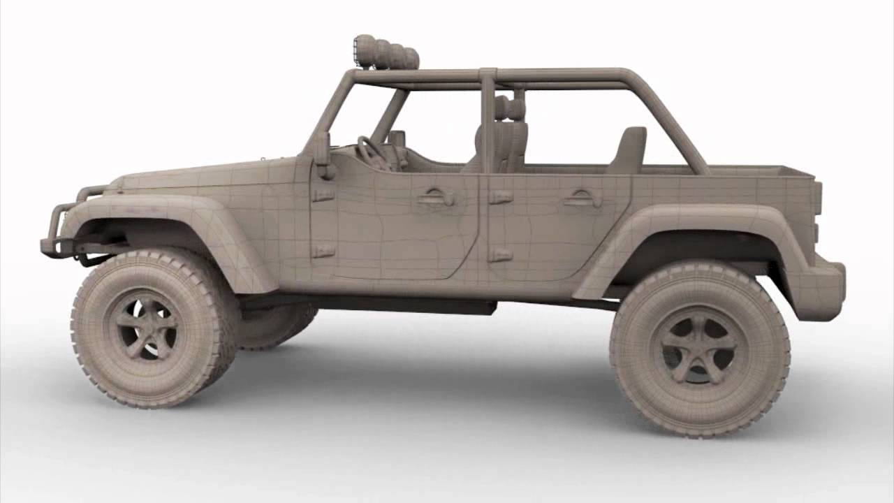 3d max model wrangler jeep