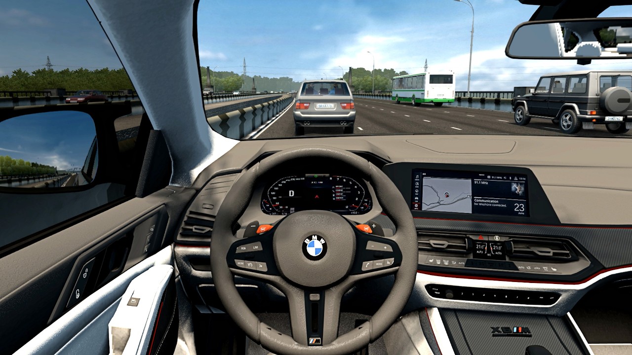 BMW X6M Competition F96 2020 - City Car Driving [Steering Wheel Game Play]