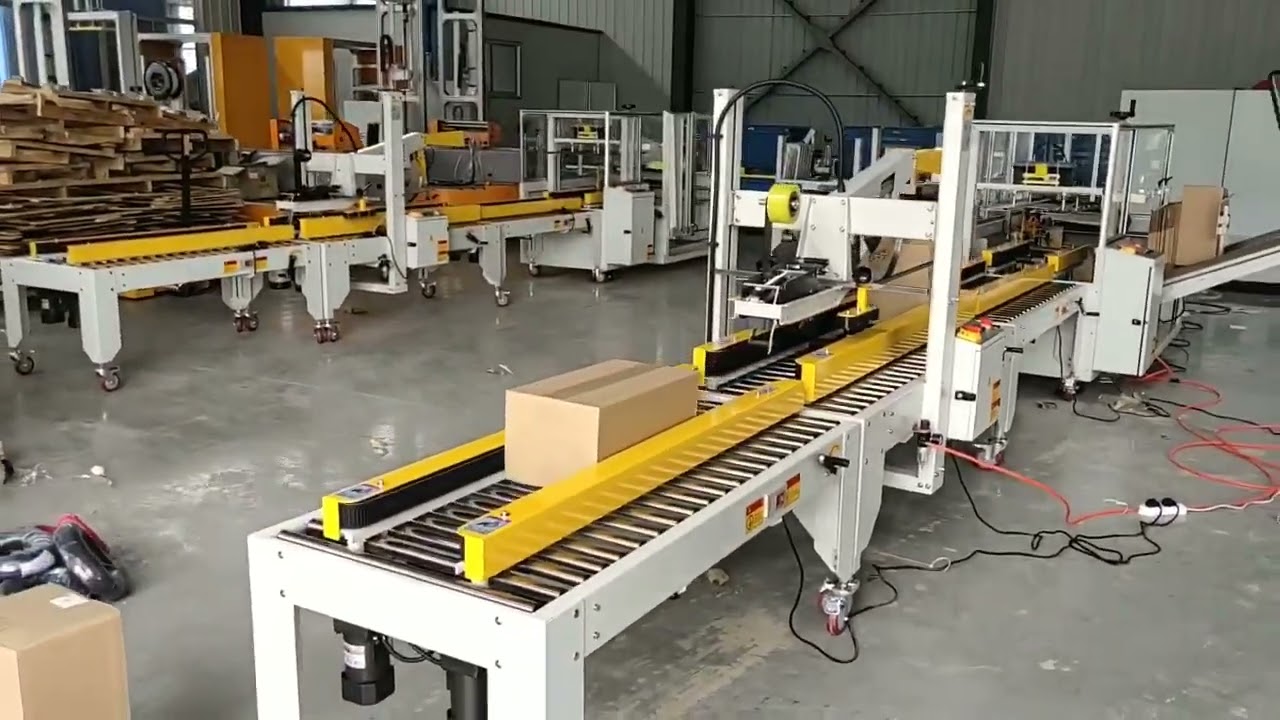 Auto Carton Packing Machines Case Erector Caton Sealer with Belt Driving Conveyor #cartonerector