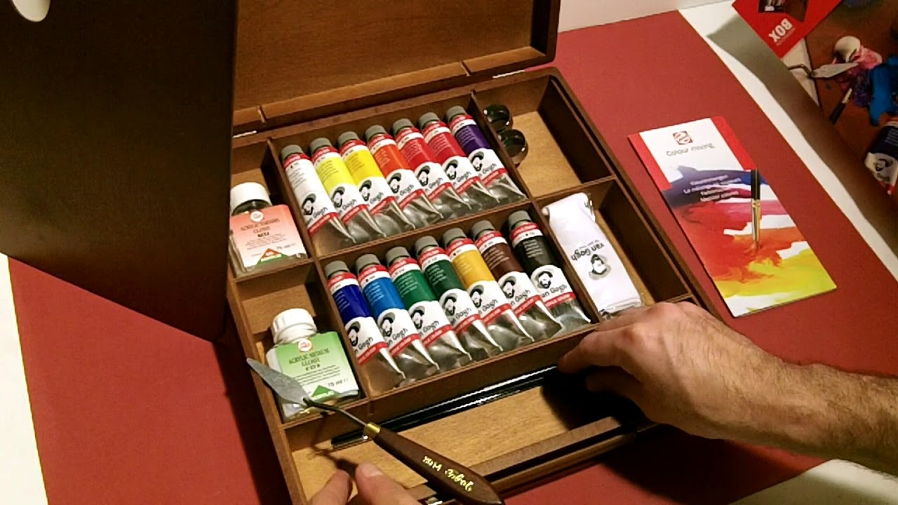 SET DE ACRILICOS VAN GOGH INSPIRATION EN CAJA DE MADERA