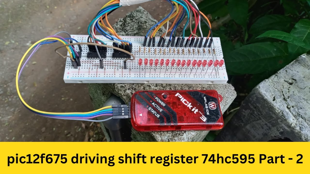 pic12f675 driving shift register 74hc595 Part - 2 ( Mikroc Code + Proteus Simulation )