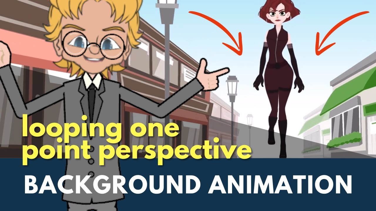 Master Cartoon Animator 5: How to Animate Looping Backgrounds, One Point Perspective, Character Walk