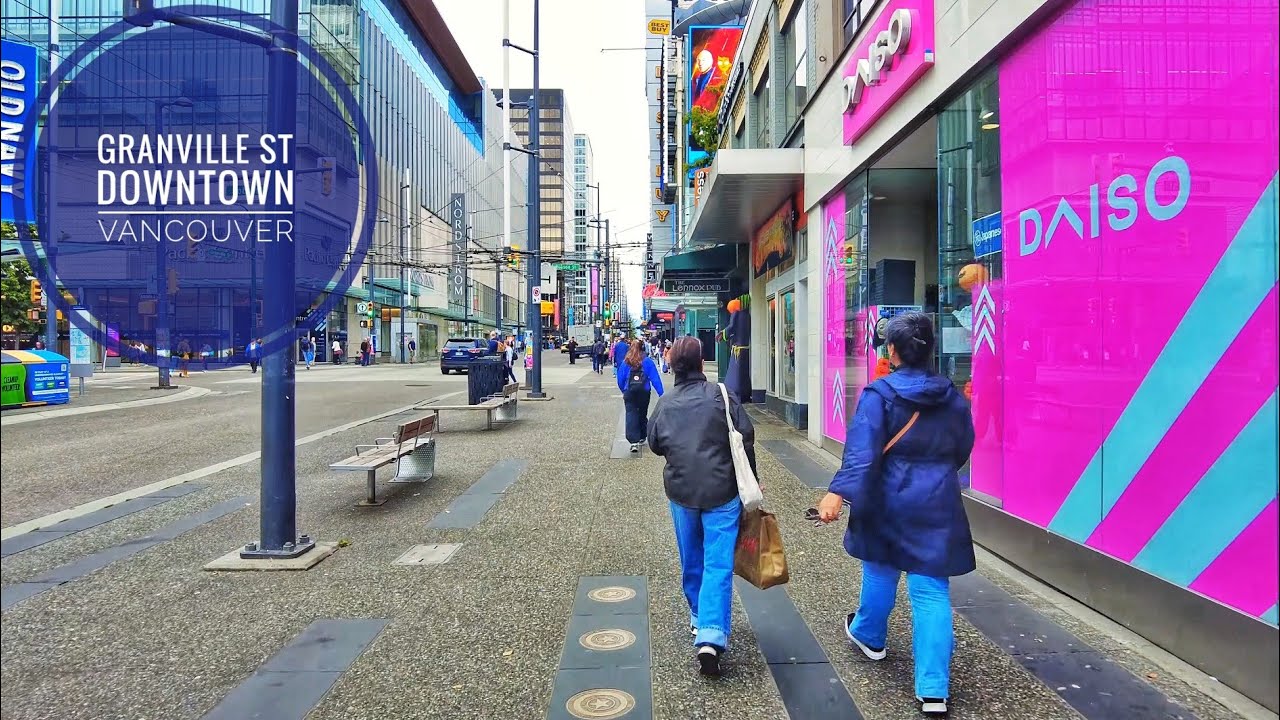 Vancouver Walk 🇨🇦 - Granville Street Entertainment District, Downtown