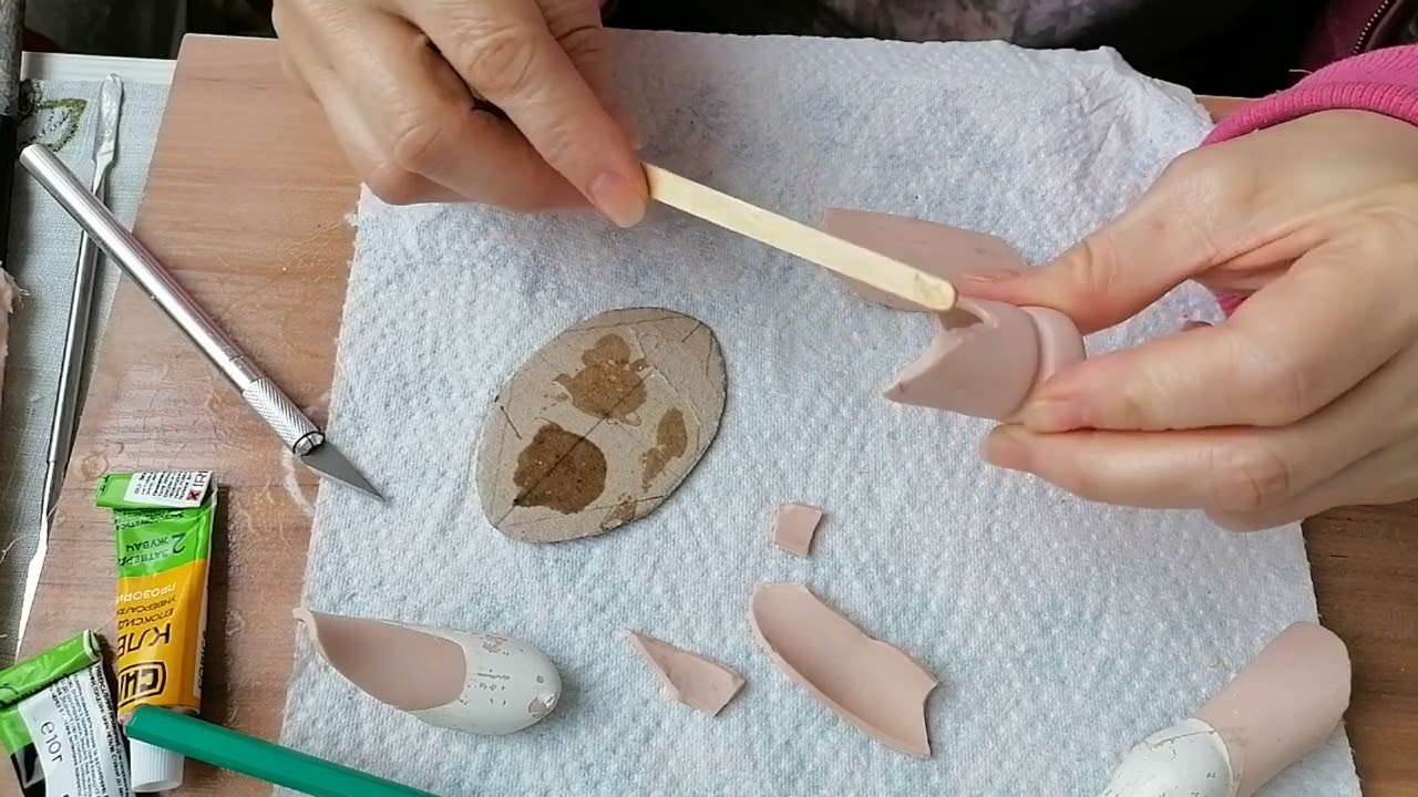 Реставрация фарфоровой ноги Новый клей