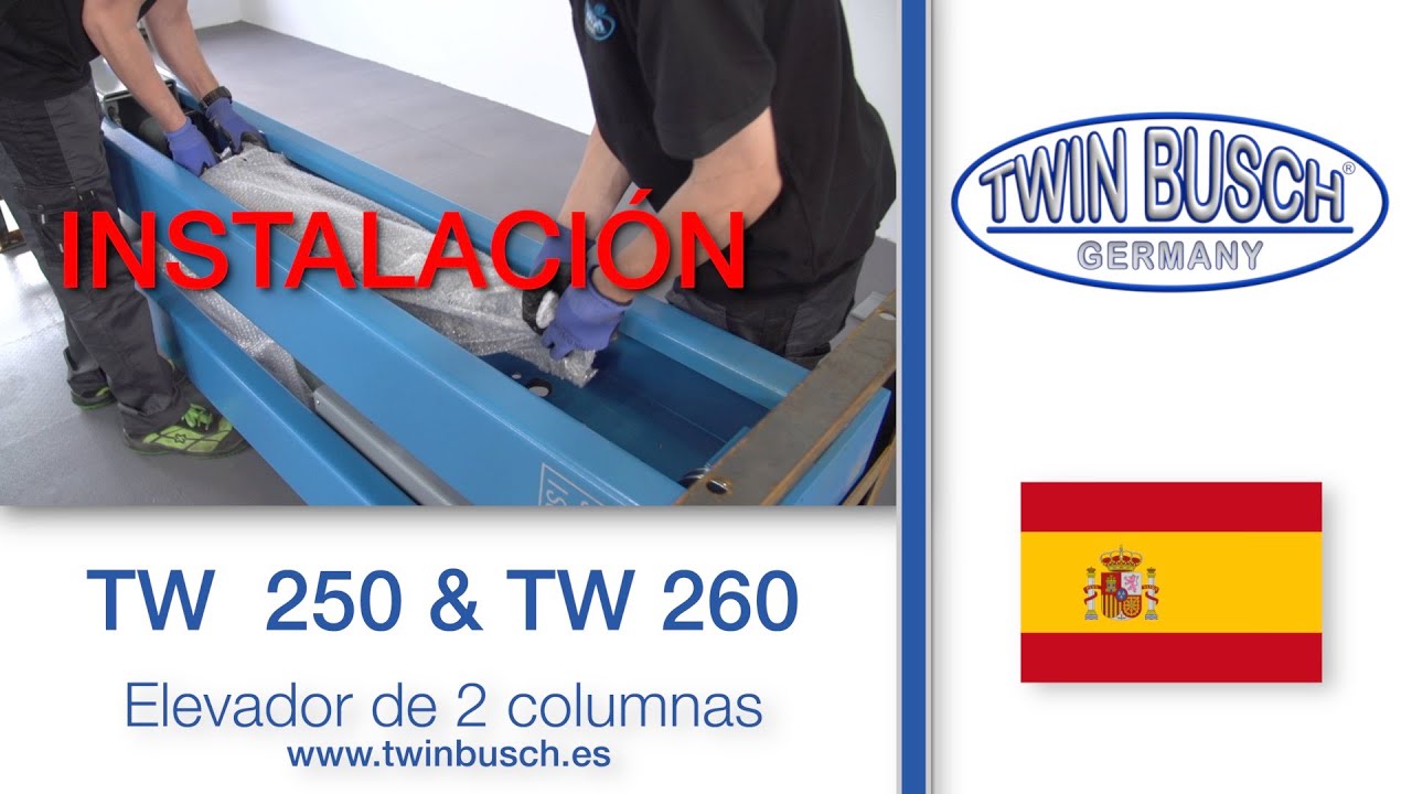 Instalación de los elevadores de dos columnas TW 250 y TW 260 de TWIN BUSCH®