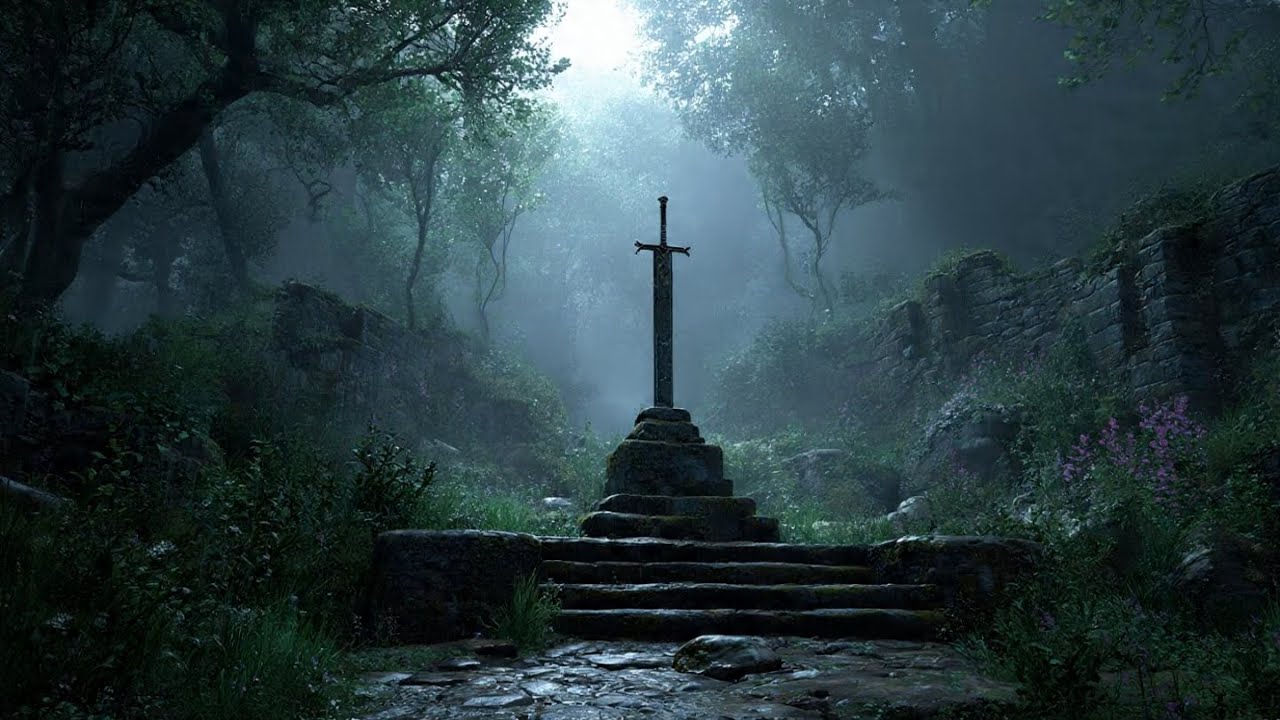 Lonely Blade in Ancient Woods | Medieval Rain Ambience for Sleep