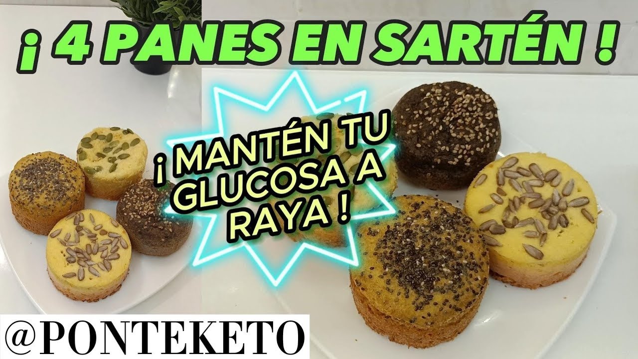 🍞😋4 Panes esponjosos fáciles en sartén sin horno ni microondas sin gluten ni líos! bajan tu glucosa