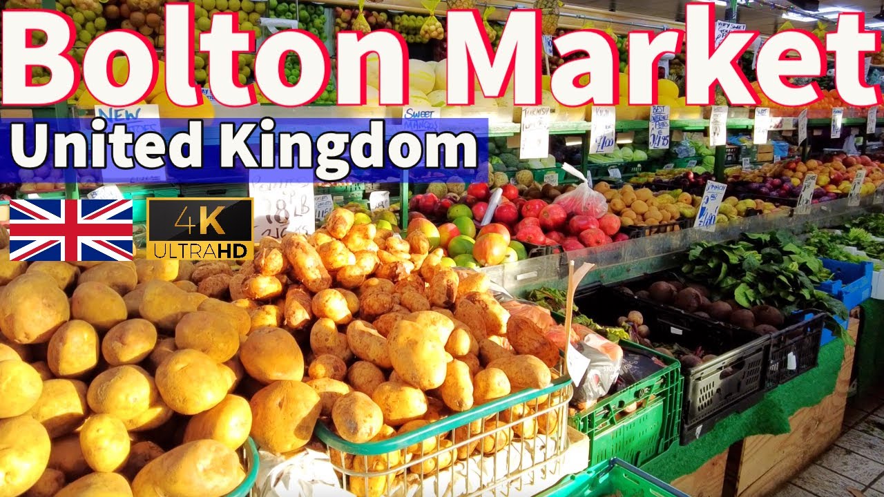 Bolton Market England 4K Walking Tour UK ASMR 20Mins