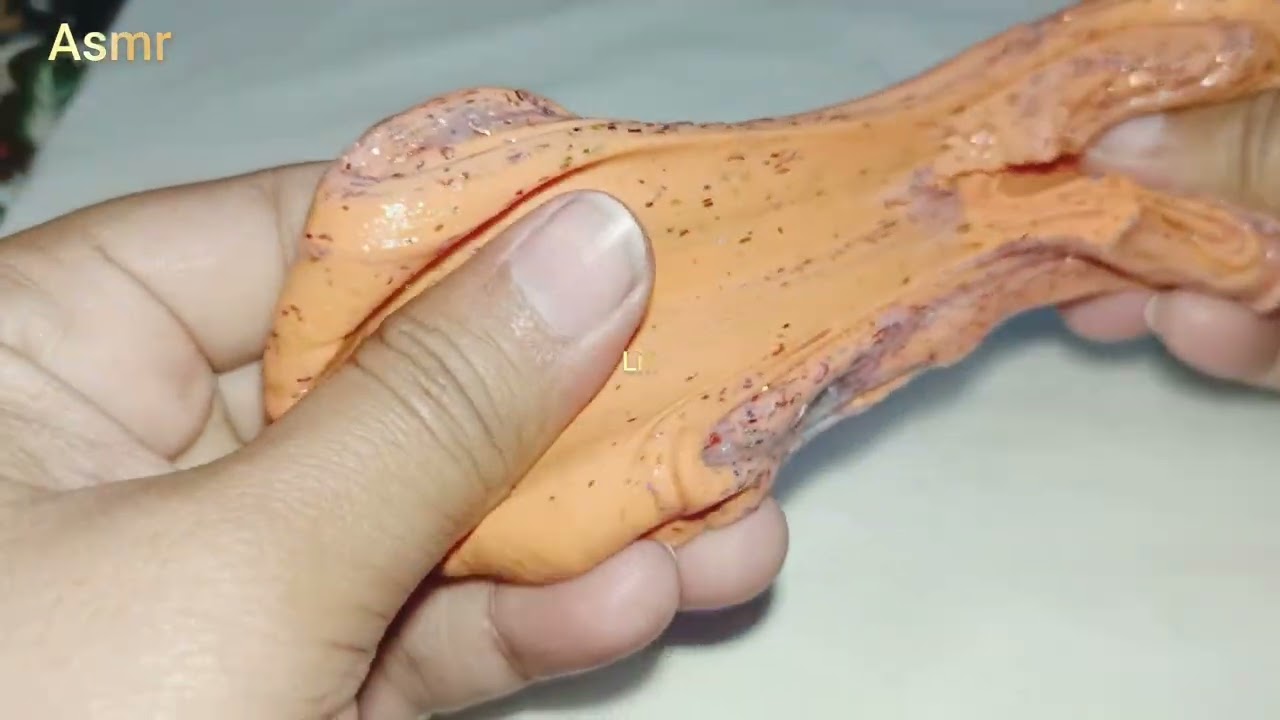 Making Orange 🧡 Slime ASMR With Polymer Clay 😌 Relaxing 😎 Calming Sound #asmr #slime #satisfying 