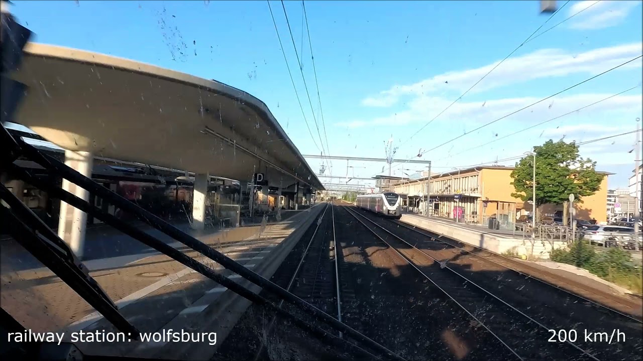 Cab ride | ICE2 200 km/h Durchfahrt mit BR402 in Wolfsburg Führerstandsmitfahrt