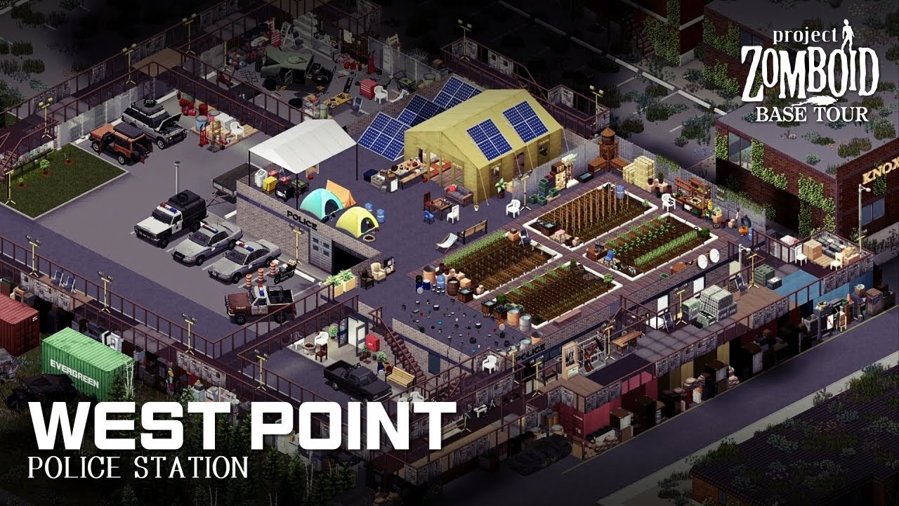 베이스 투어 Base Tour : West Point Police Station - 프로젝트 좀보이드(Project Zomboid) - 꼬사티비(GGosA TV)