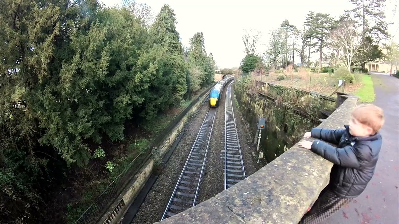 Great Western Trains Passing Through Bath