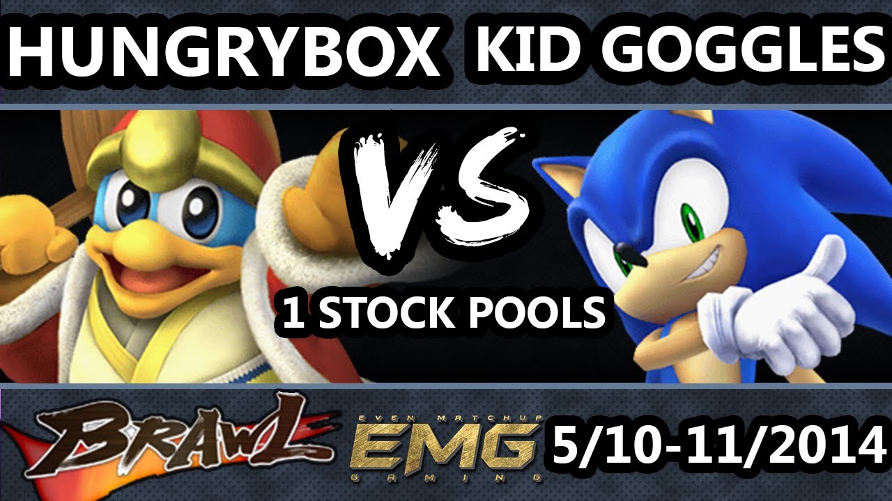 GOML - Crs.Hungrybox (Puff, DeDeDe) Vs. Kid Goggles (Sonic) SSBB 1 Stock Pools - Smash Bros. Brawl
