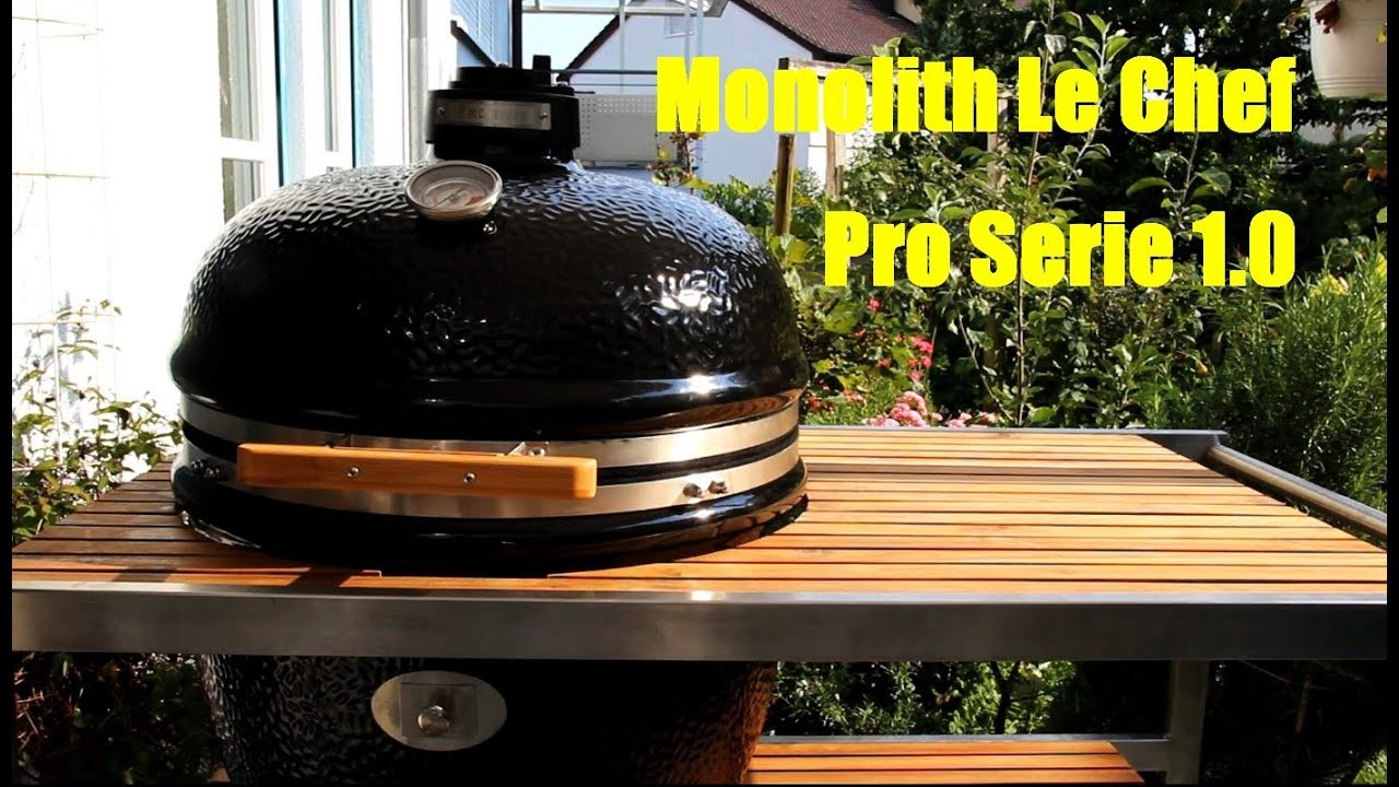 Monolith Grill Le CHEF PRO-Serie 1.0 und Teakholz-Edelstahl Tisch - Unboxing und Aufbau