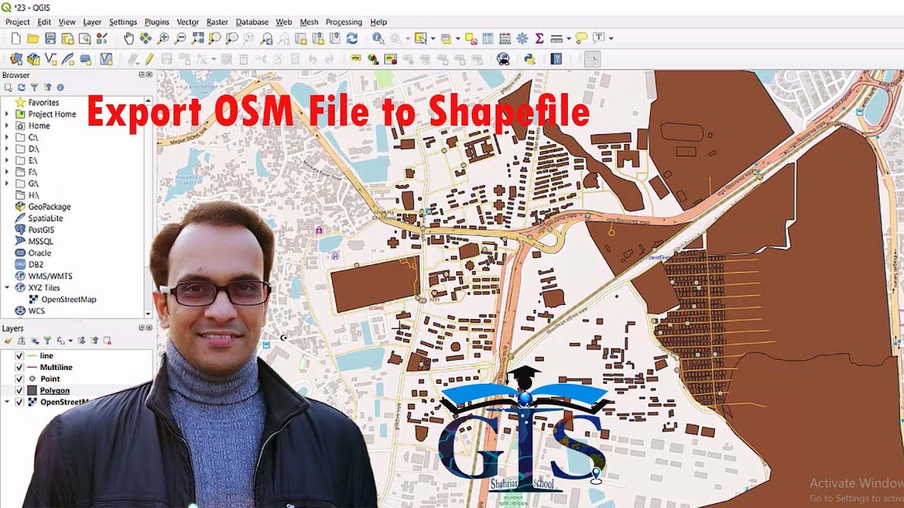 Export OSM File to Shapefile (Course: OpenStreetMap, Lecture: 24) | OpenStreetMap Download | QGIS |