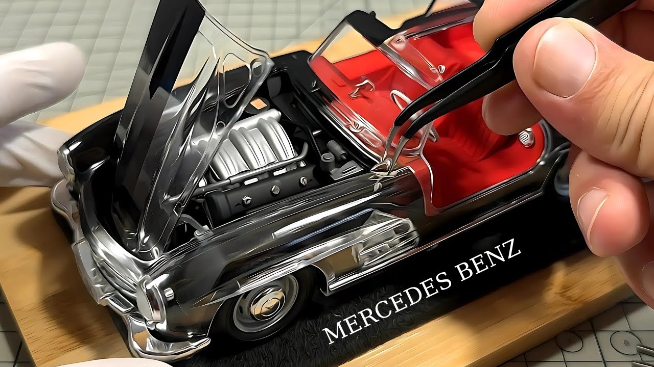 Building in Half View | Mercedes-Benz 300 SL Tamiya 1/24 Scale Model Kit|1954 German Car