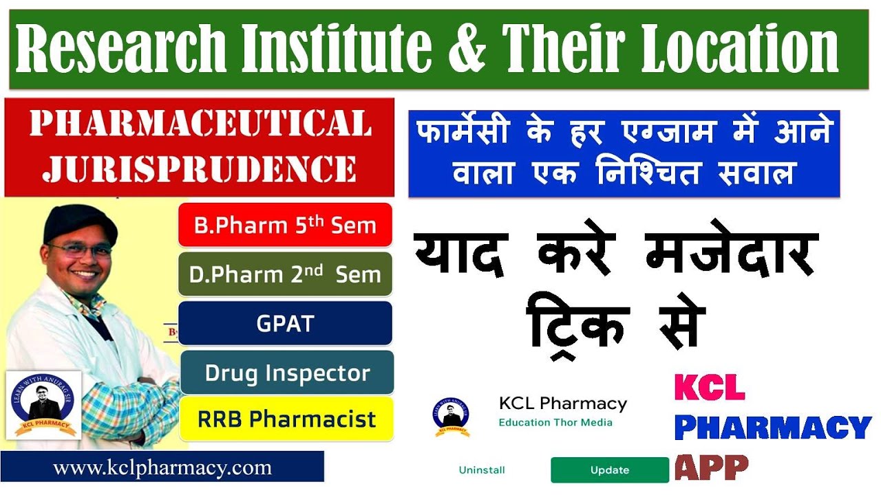 Trick to learn Various Research Institute & Their Location | GPAT | DI | Pharmacist | Jurisprudence