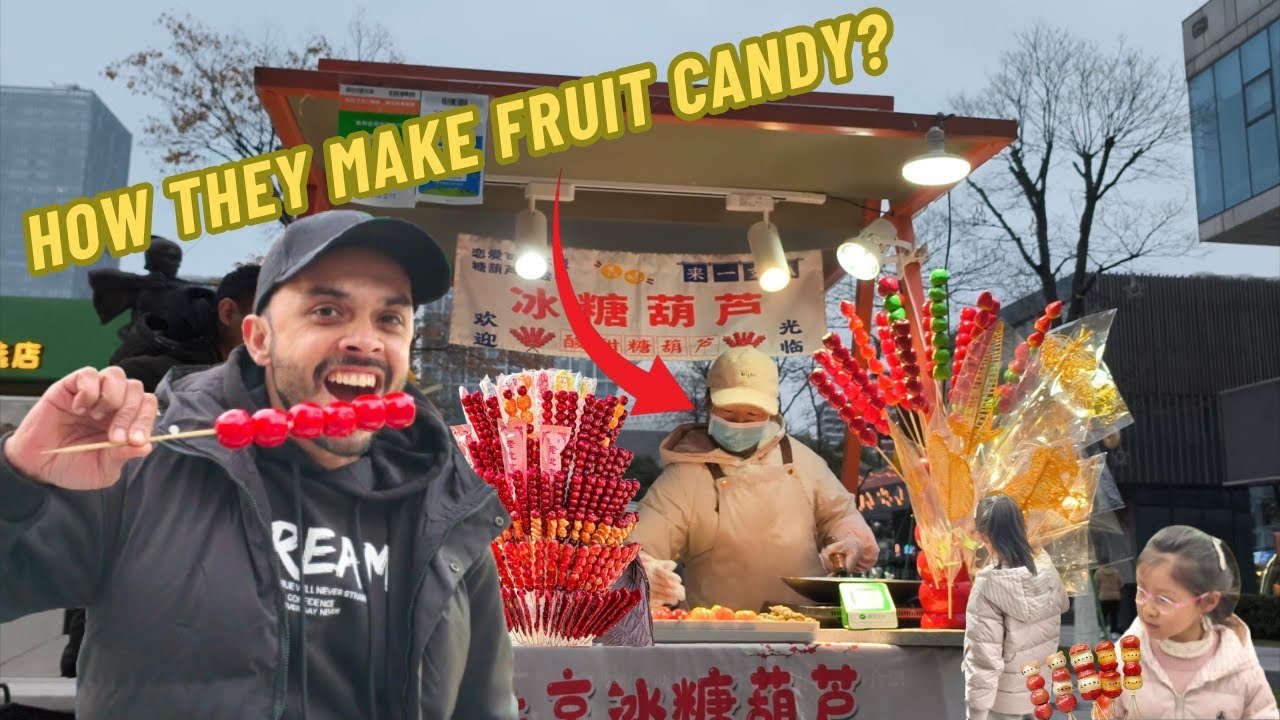 How To Make Tanghulu | Making of Fruit Candy | चीनी फल कैंडी कैसे बनाई जाती है? | Unseen China 🇨🇳