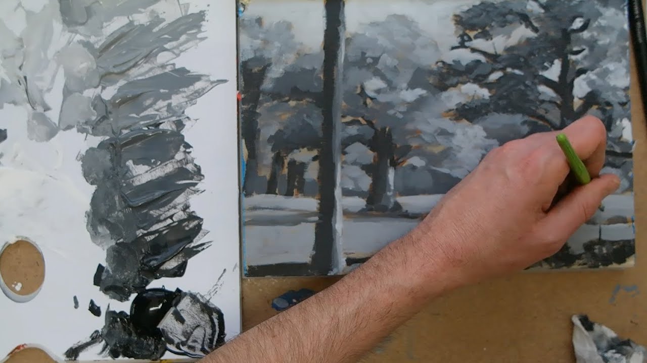 Bomen schilderen met acrylverf 02: Lichtval