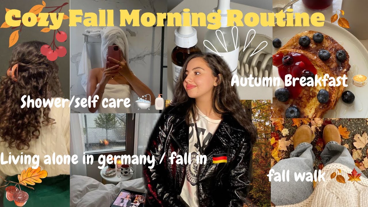 Falling Into Fall: My Perfect Autumn Morning Routine 🍂🫶🏻🍁 روتين صباحي في الخريف بألمانيا🇩🇪🌥️🥞🚿🤎
