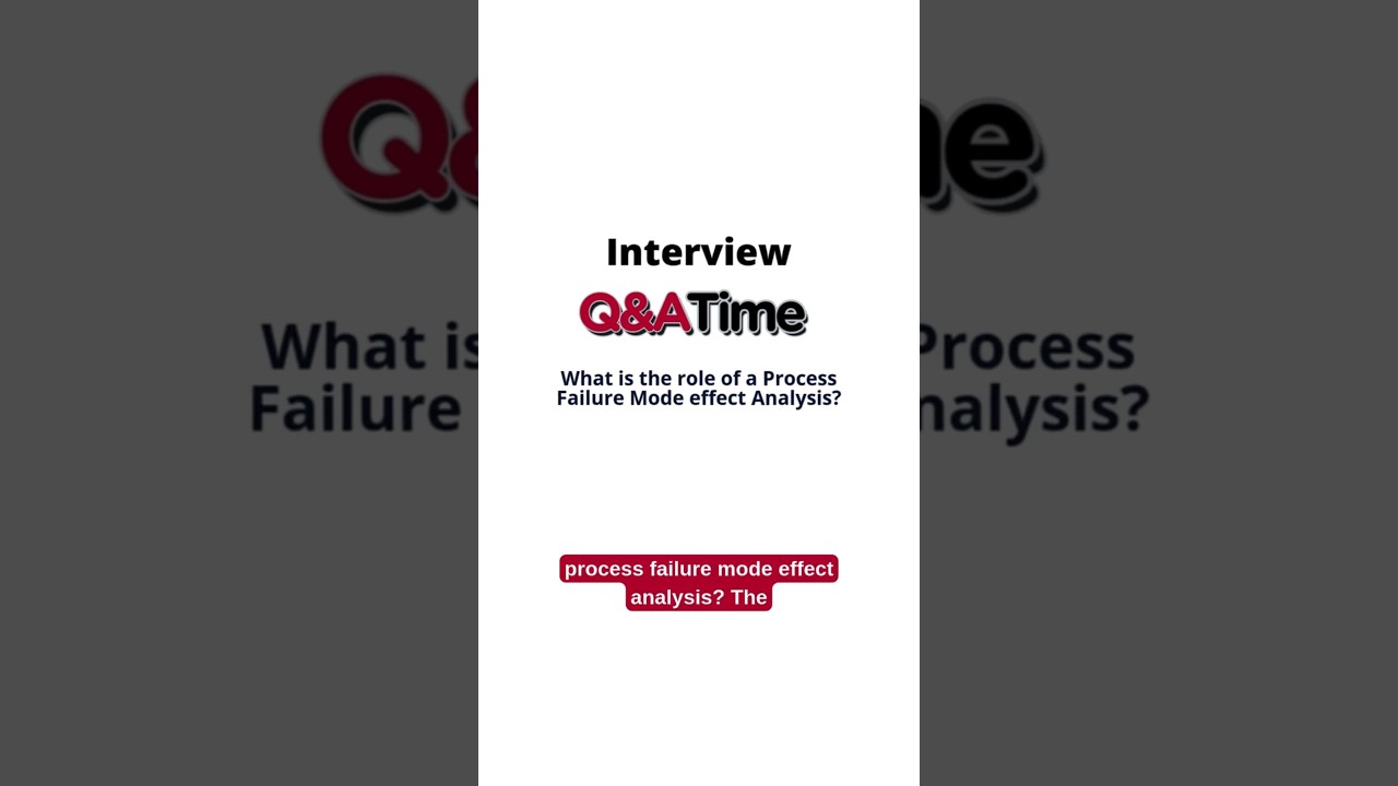 What is the role of a Process Failure Mode effect Analysis?  #interviewquestions #qa