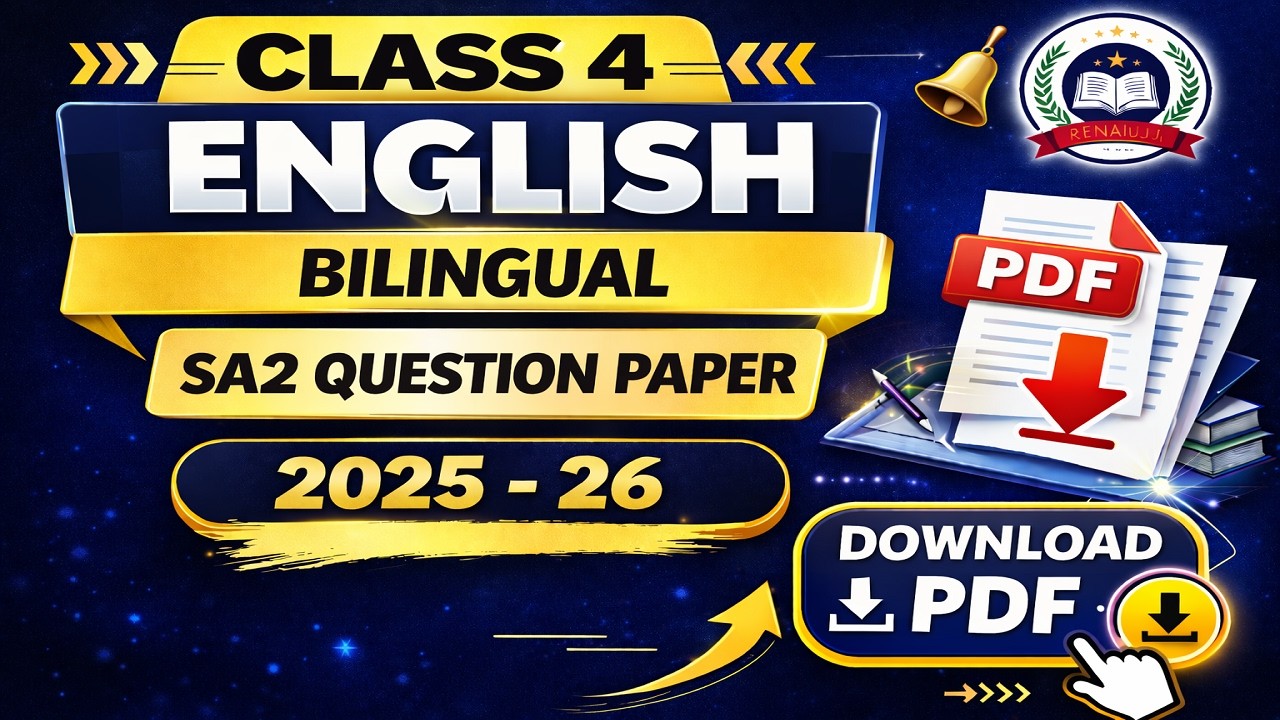 Class 4 English  bilingual SA2 question paper 2025- 26