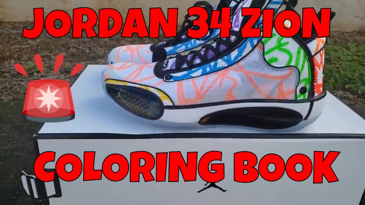 AIR JORDAN XXXIV ZION PE COLORING BOOK UNBOXING