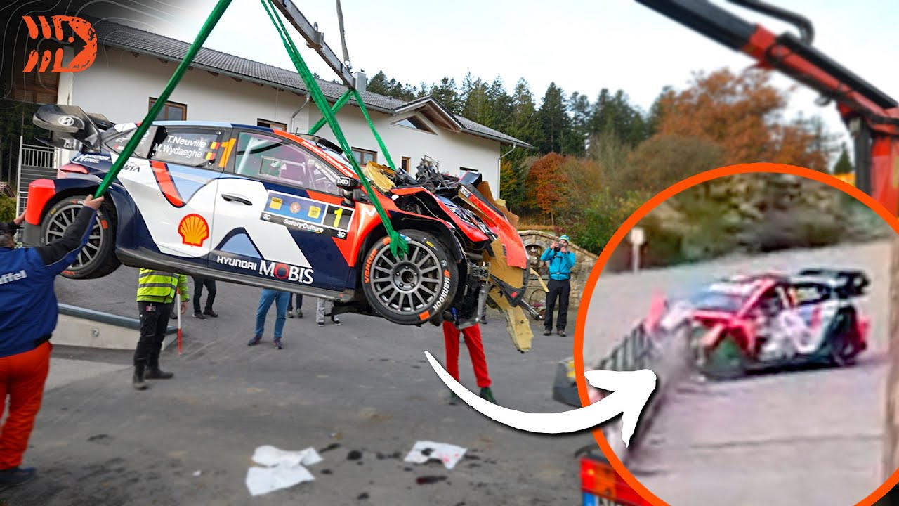 Neuville CRASH and Car Recovery | WRC Central European Rally 2025