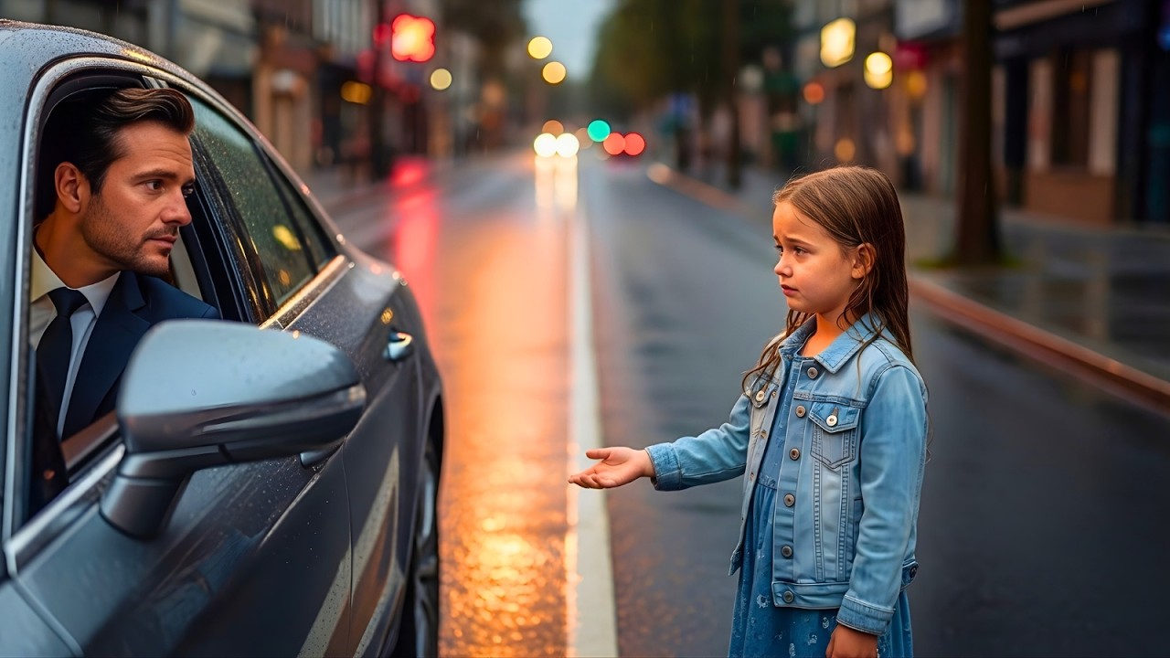 A poor girl stopped a billionaire’s car in the rain — one sentence changed how he saw himself