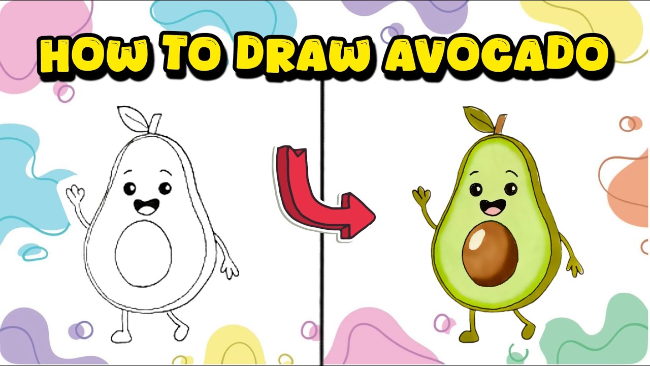 How to Draw an Avocado – Easy Fruit Drawing Tutorial with Colors