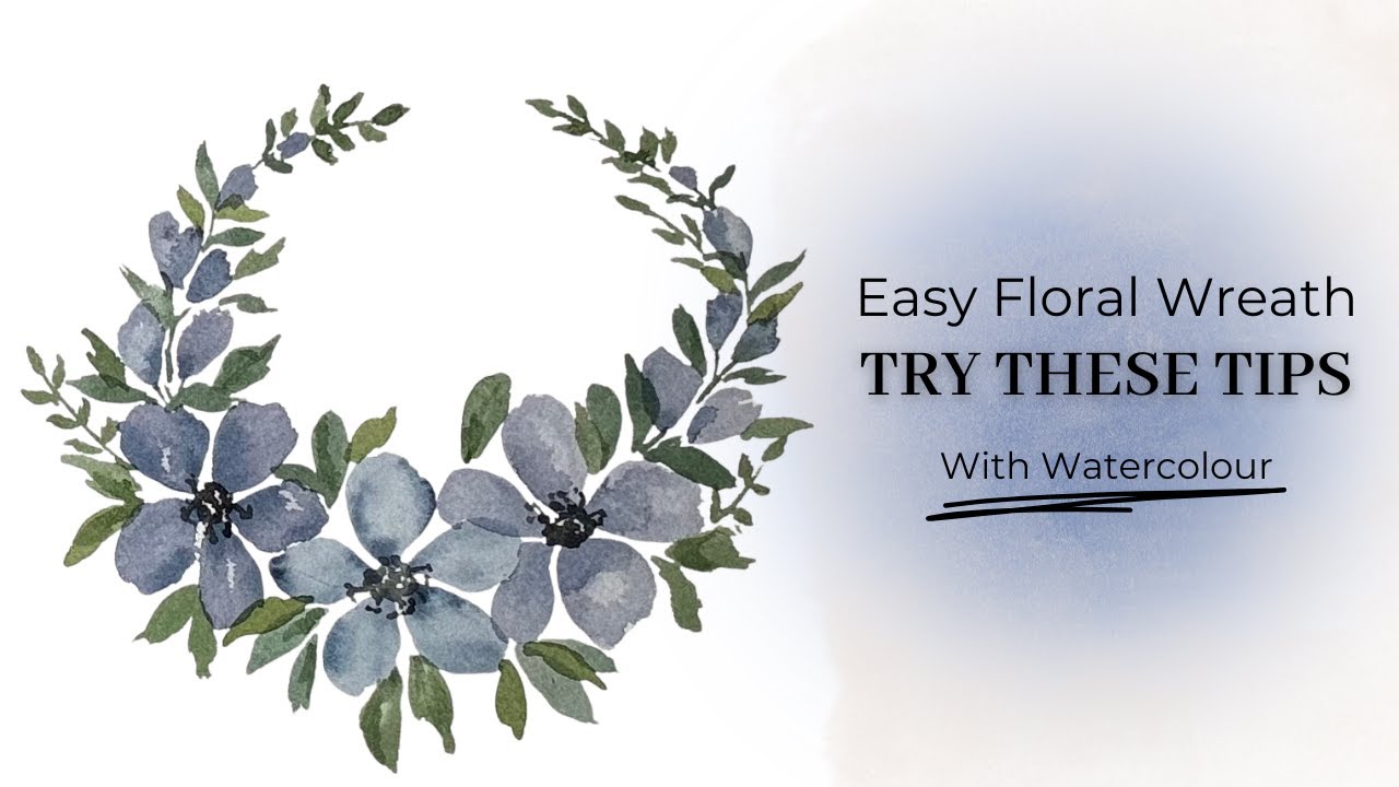 Easy Watercolour Floral Wreath for Beginners | Step-by-Step Winter Florals